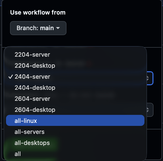 Buildselection